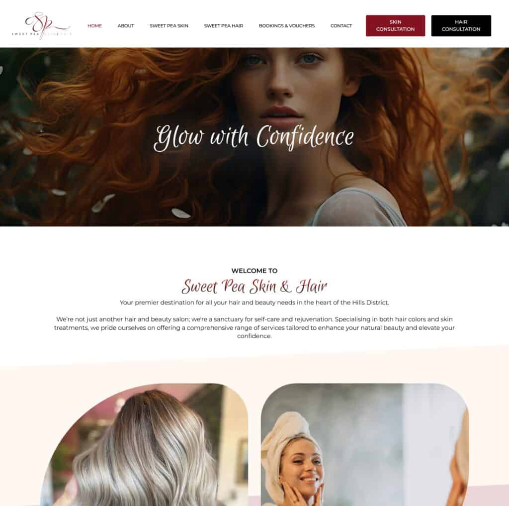 Sweet Pea Salon website design, part 1