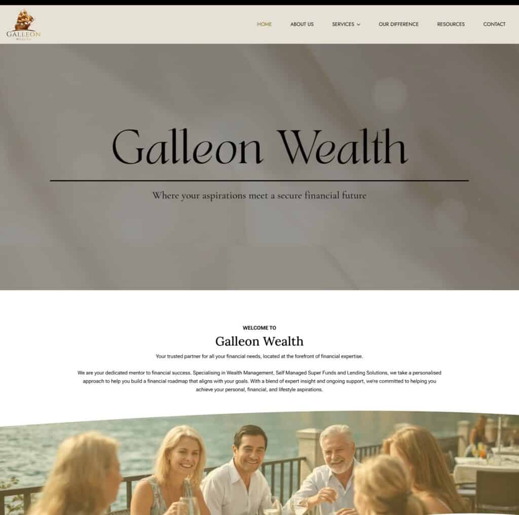 Galleon Wealth website design, part 1