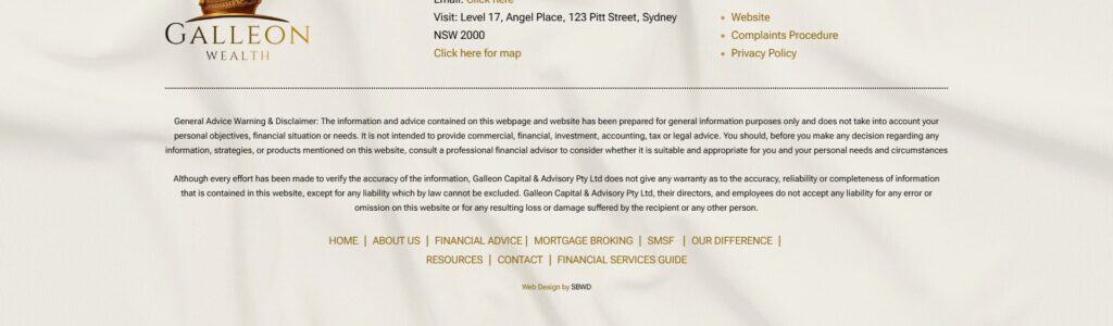 Galleon Wealth website design, part 4
