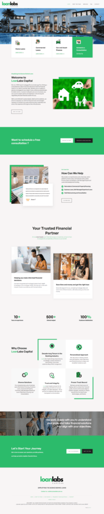 Loan Labs website, designed by Small Business Web Designs